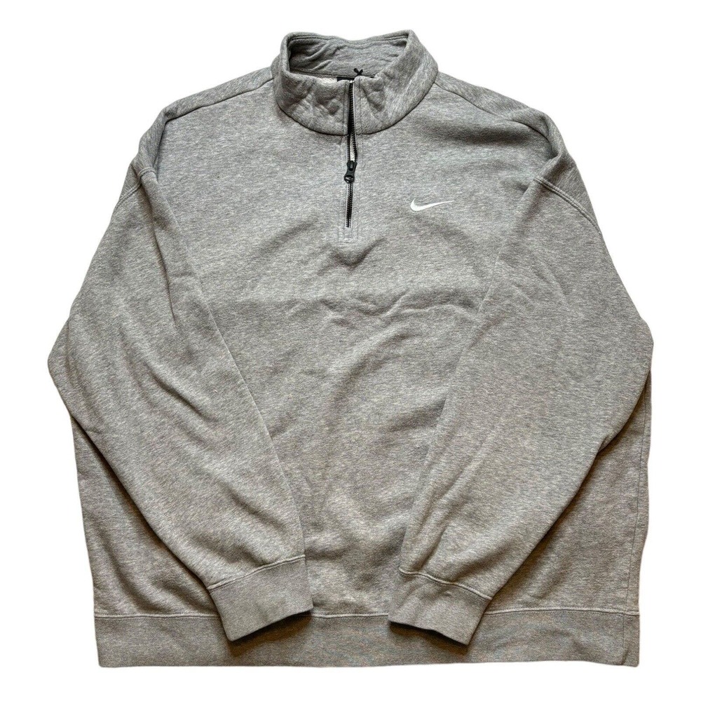 Nike Men's Solo Swoosh 1/4-Zip Top Sweatshirt Mock Neck Gray Medium Travis Scott